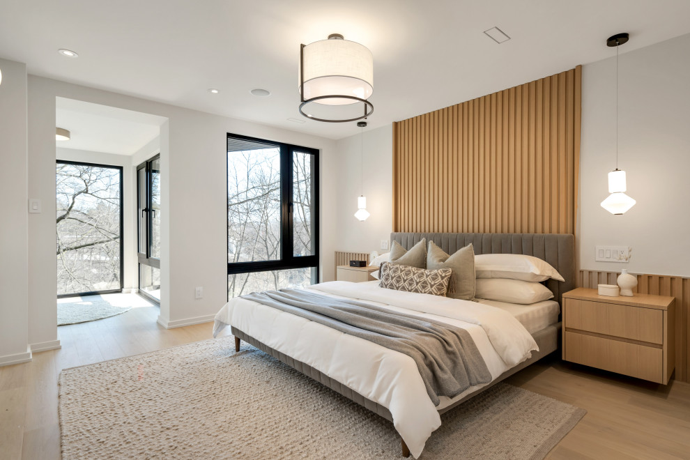 Scandinavian bedroom in Toronto.
