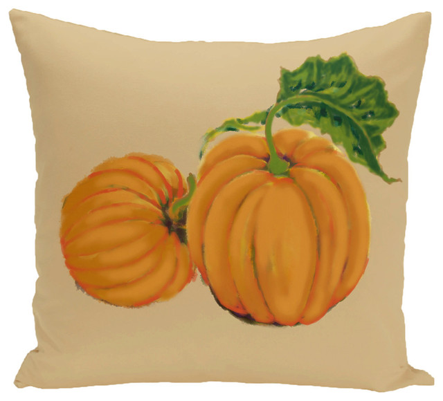 E by design 26 x 26-inch Gray Geometric Print Pillow Paper Mache Pumpkins