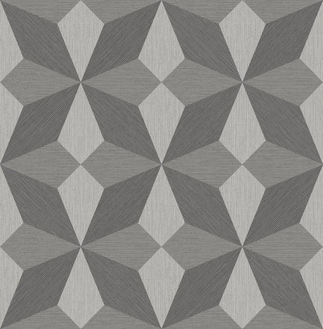 2908-25300 Valiant Grey Faux Grasscloth Geometric Wallpaper Modern Non  Woven - Contemporary - Wallpaper - by The Savvy Decorator LLC | Houzz