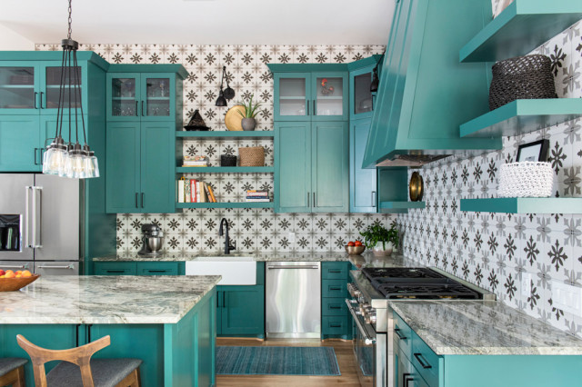 Green Cabinets And Bold Tile For A Remodeled 1920 Kitchen
