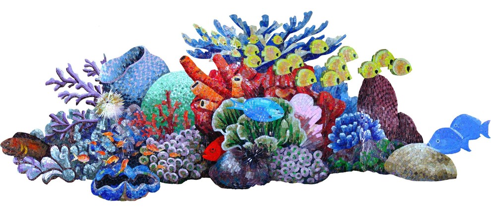 Reef Scene Glass Swimming Pool Mosaic