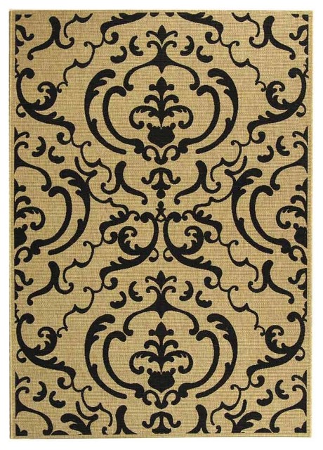 Courtyard Yellow/Black Area Rug CY2663-3901 - 6'7" x 6'7" Square