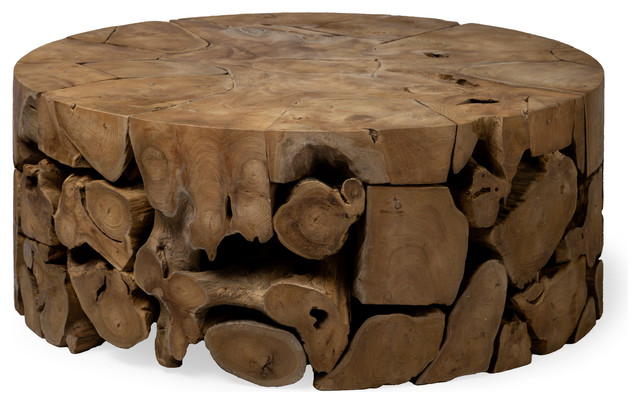 Rastik Wooden Coffee Table Rustic Coffee Tables By Mercana