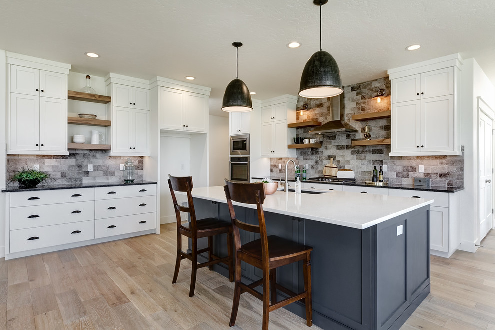 This is an example of a transitional kitchen in Boise.