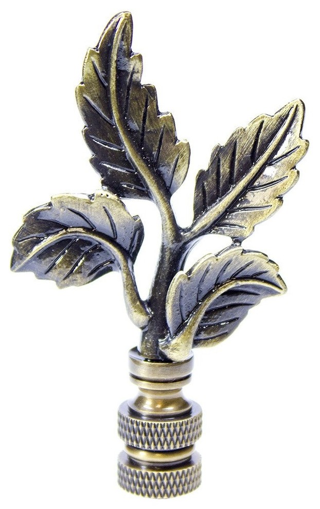 Leaves Lamp Finial Antique Metal 3"h Traditional Lighting Hardware