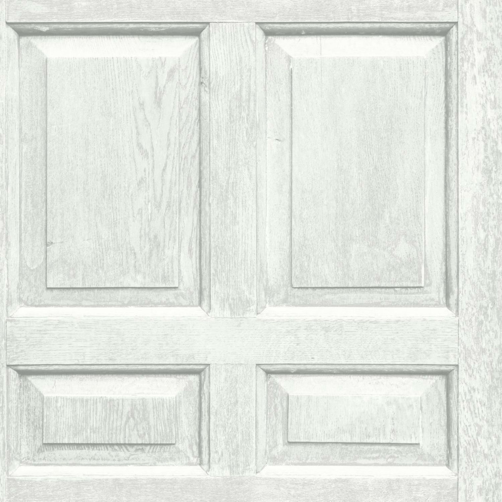 Beveled Wood Paneling Peel and Stick Wallpaper, Gray Farmhouse Wallpaper by York