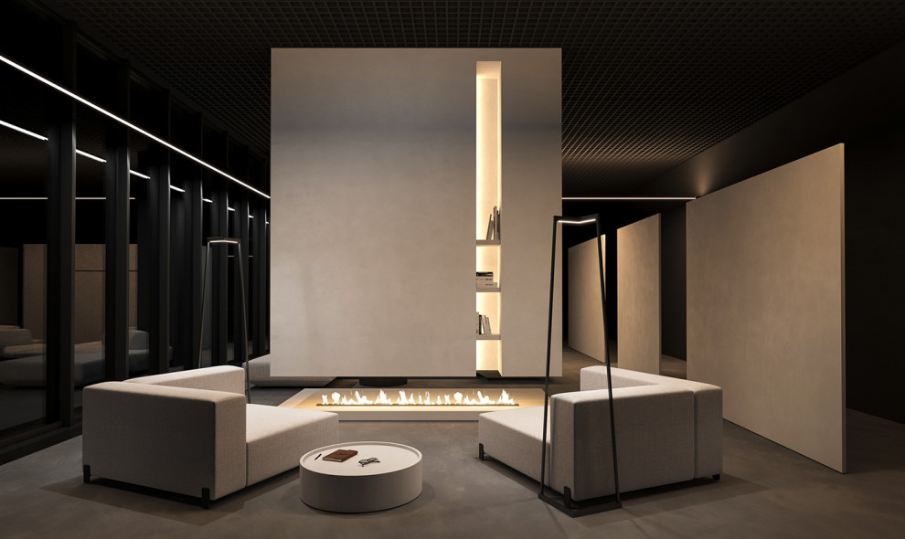 Теплый строгий интерьер EAE3DD