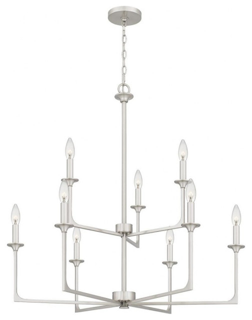 9 Light Chandelier In Transitional Style-33 Inches Tall and 32 Inches ...