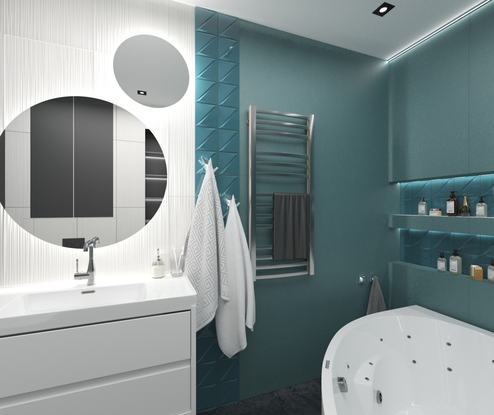 Яркий интерьер таунхауса