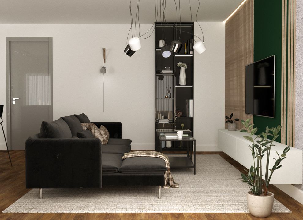 Квартира в оттенках серого и зеленого