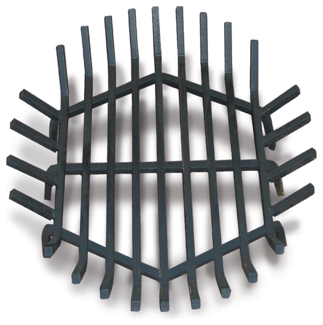 Round Fire Pit Grate, Welded Steel Contemporary Fireplace Grates