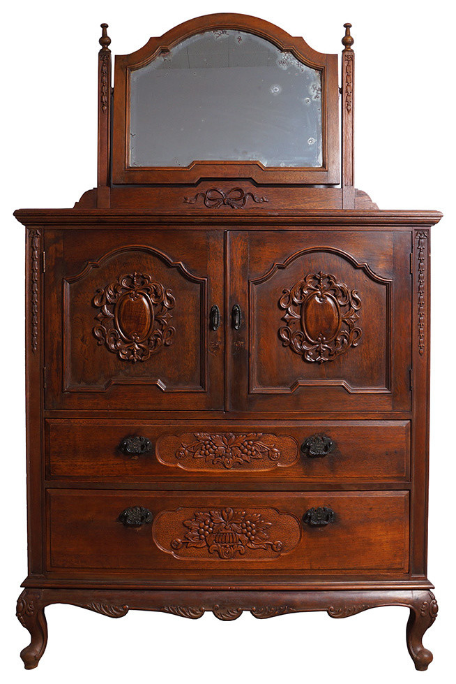 Consigned Antique Chinese Raise Carved Dresser With Mirror Traditional Dressers By Golden Treasures Antiques And Collectibles Inc Consigned Antique Chinese Raise Carved