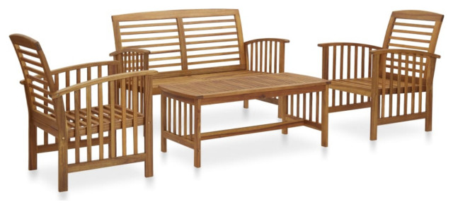 vidaXL 4-Piece Garden Lounge Set Solid Acacia Wood
