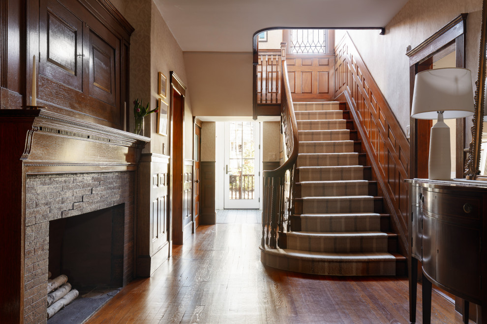 Inspiration for a victorian staircase remodel in Boston