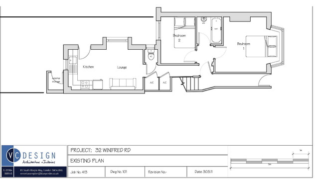 plan, Earlsfield flat, before contemporary-floor-plan