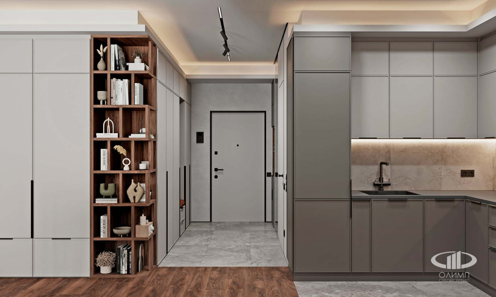 ЖК Крылья: Дизайн интерьера квартиры 50 кв.м. в современном стиле