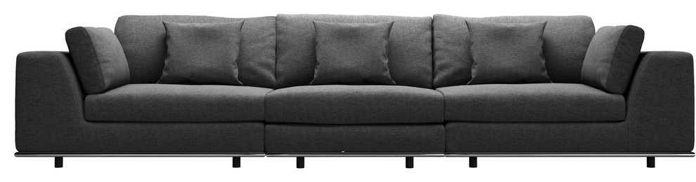 Perry 3-Seat Sofa, Shadow Gray Fabric
