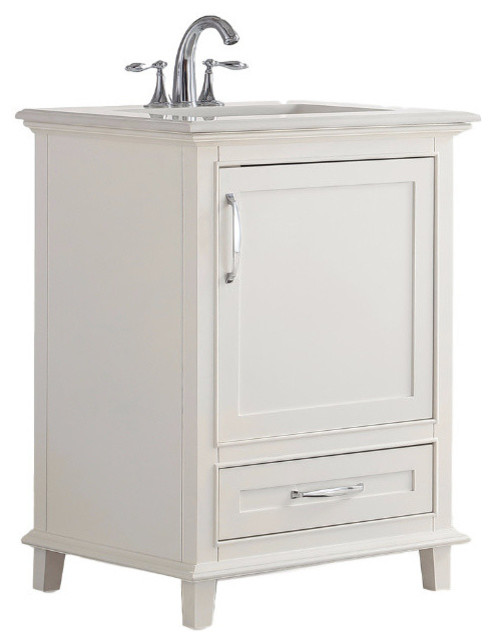 Ariana Bath Vanity With Bombay White Quartz Marble Top, 25 ...