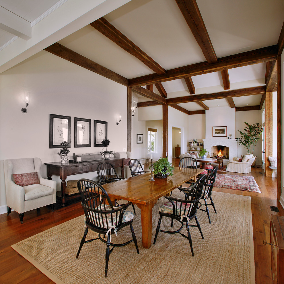 Photo of a traditional open plan dining in Santa Barbara.