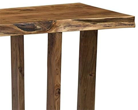 Farmhouse Console Table, Hardwood Legs With Rectangular Top, Natural ...