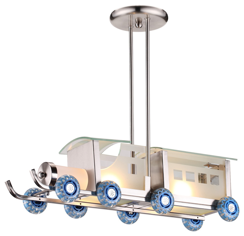 Children's Train Light Fixture With Adjustable Pipe Contemporary
