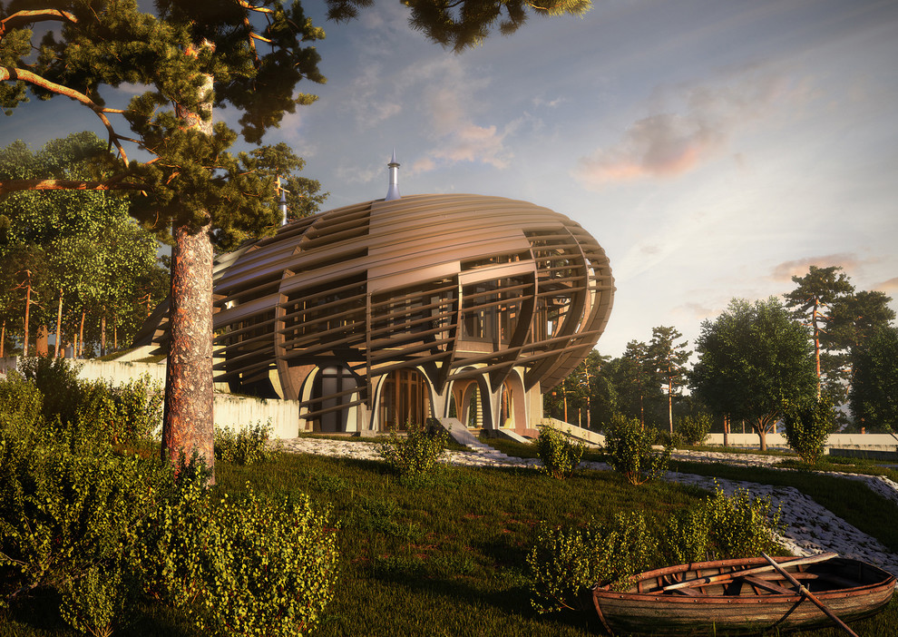 Дом-НЛО на берегу озера Селигер