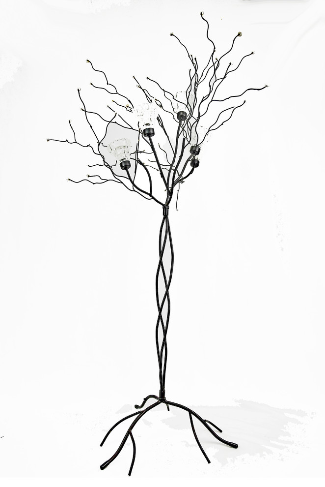 Wire Tree Metal Candelabra, Black