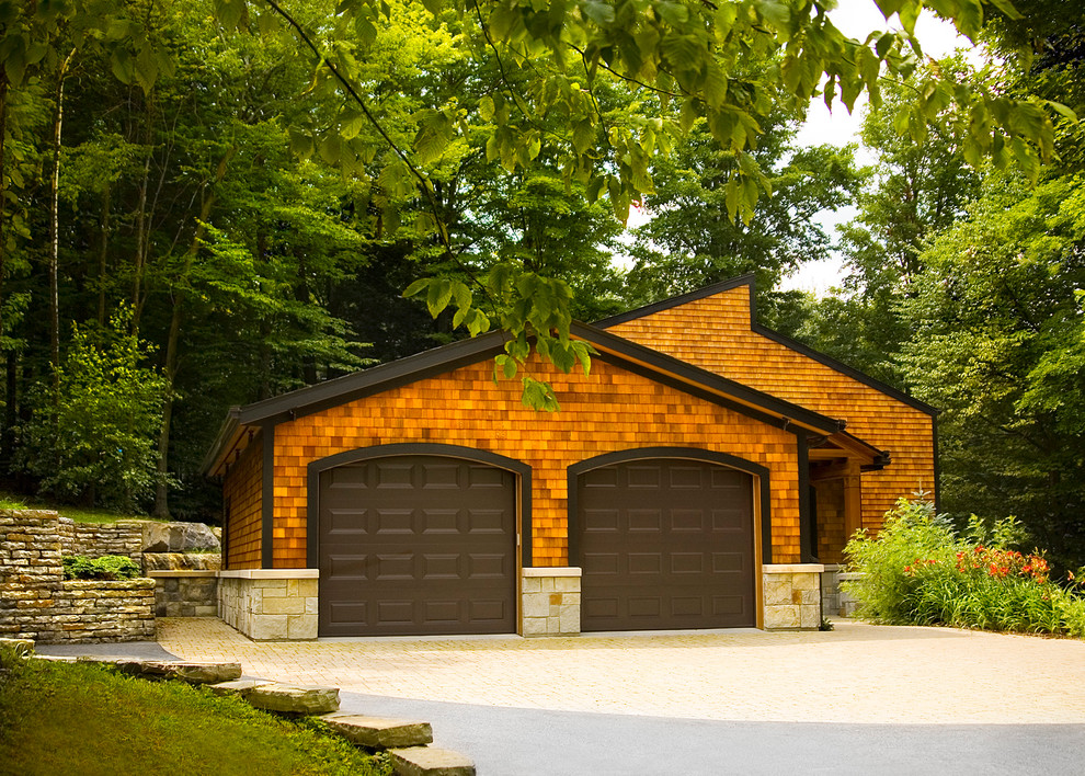This is an example of a traditional two-car garage in Montreal.