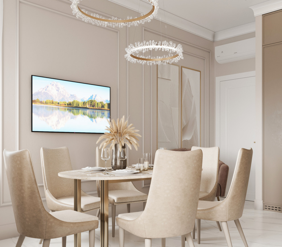 "Тёплое какао", квартира в ЖК "Дворянский", 98 м2