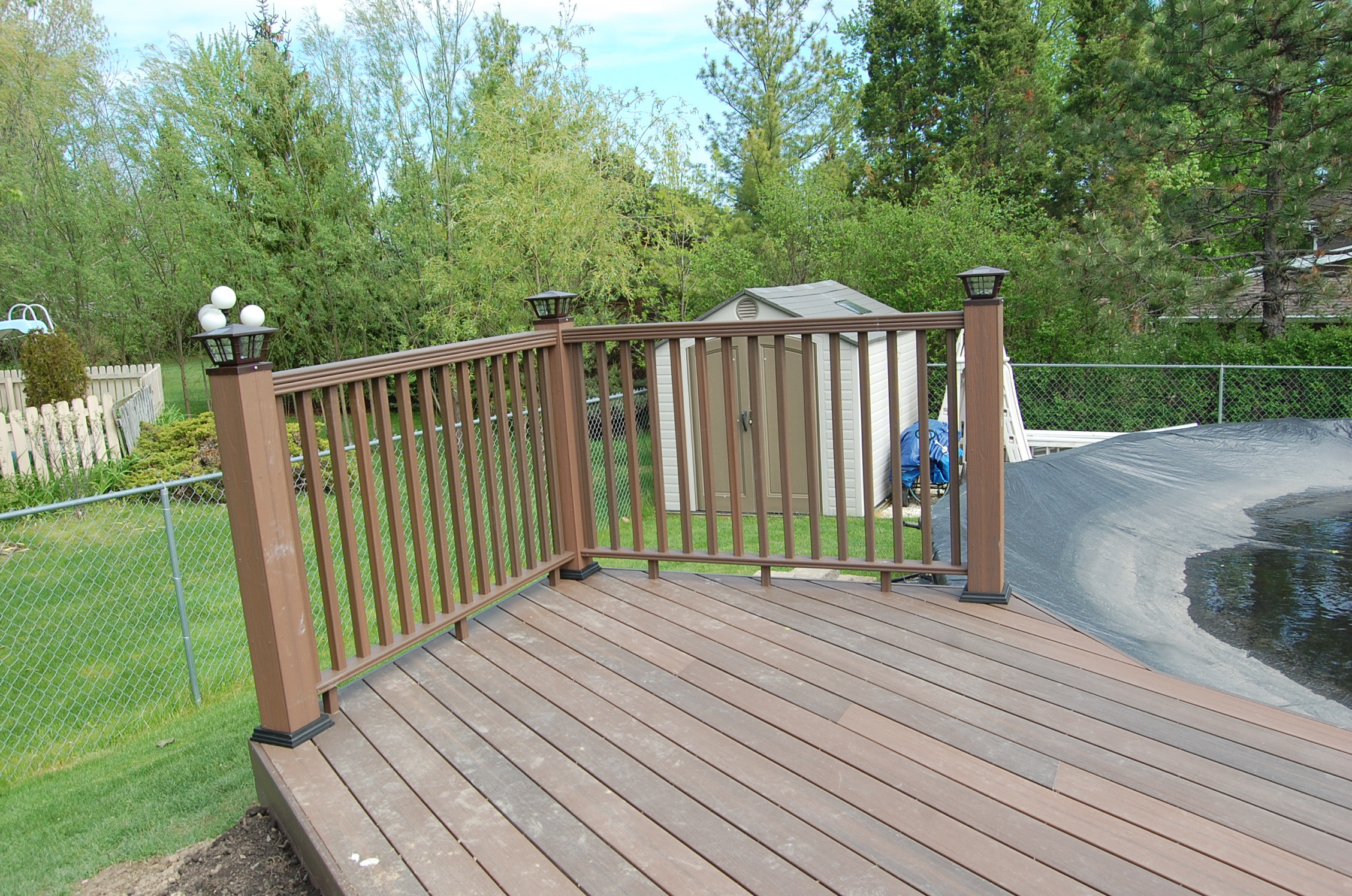 Composite deck around pool