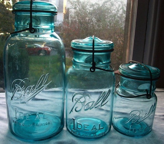 15 Vintage Blue Ball Jar Pints by Mattlaurajones