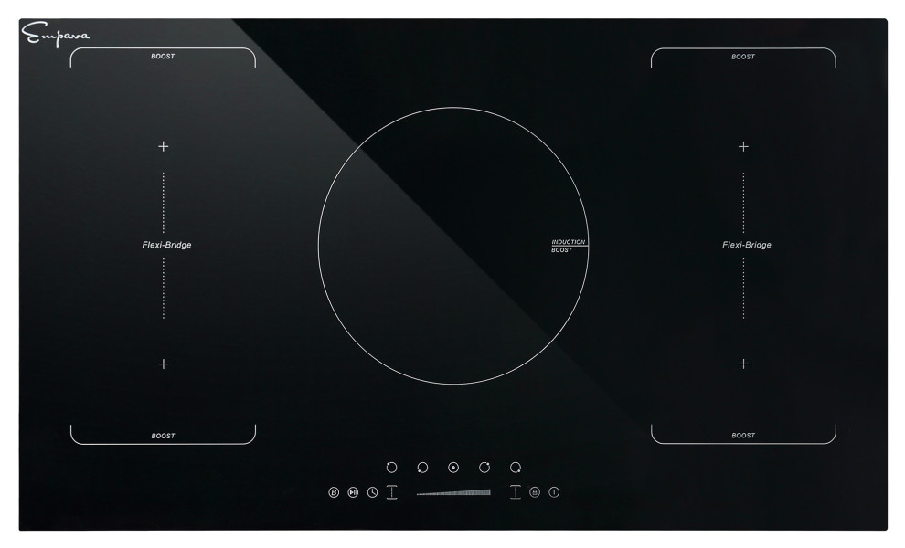Builtin 36" 5 Elements Black Induction Cooktop Including Bridge