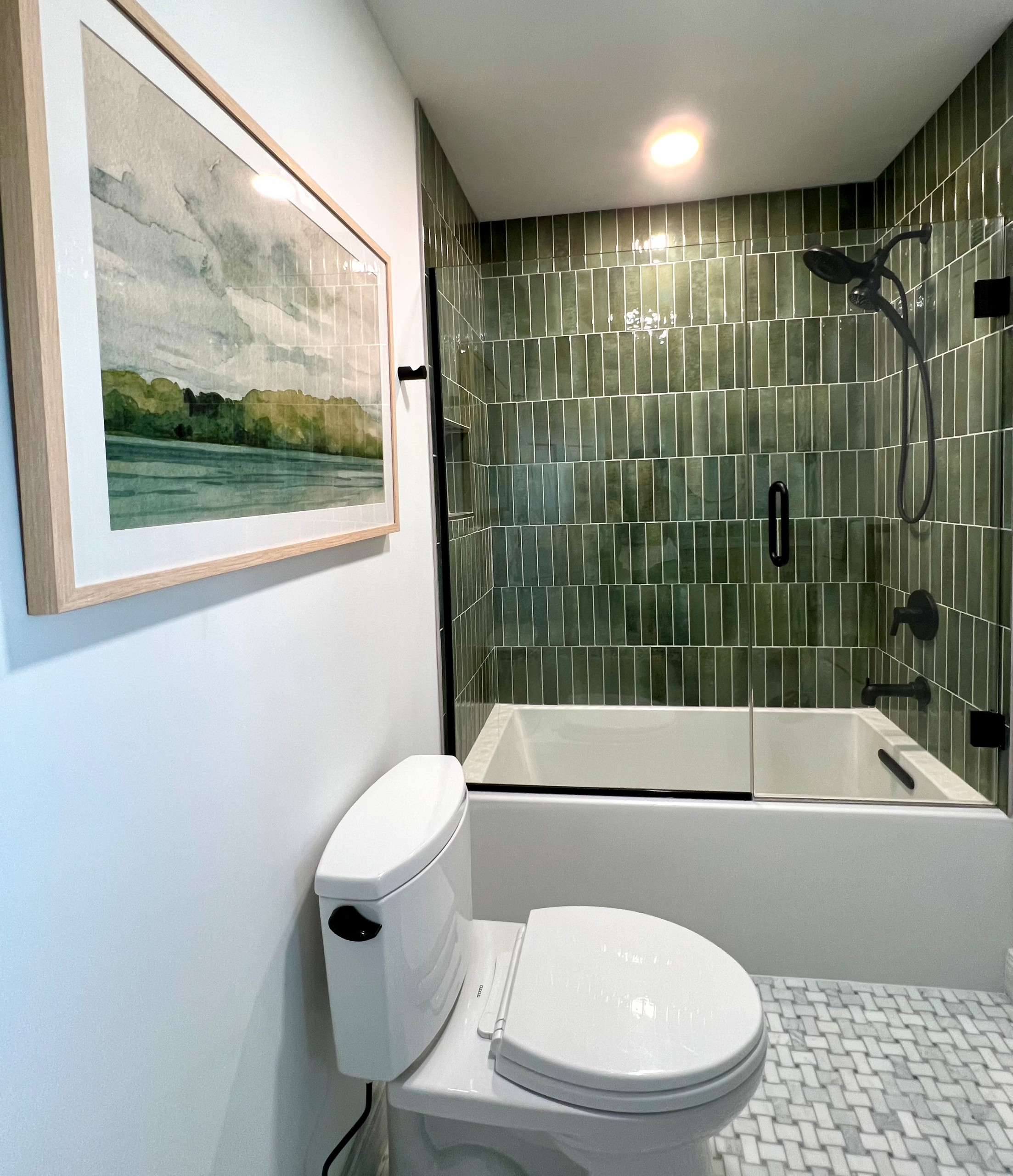 Nature's Palette: A Gorgeous Green Guest Bath Makeover