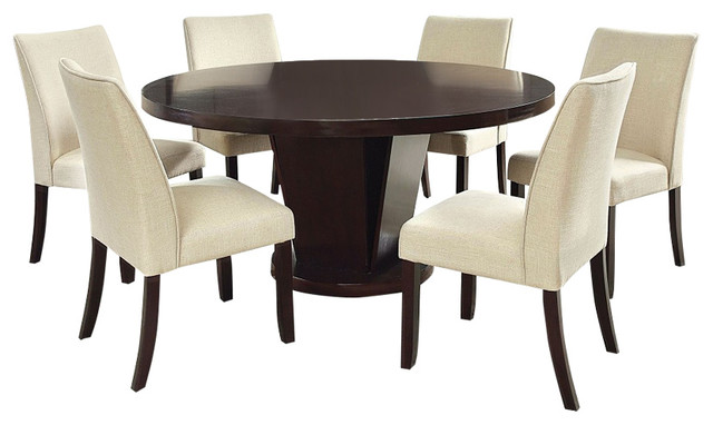 Round Dining Table 7 Piece Set Off 66, Espresso Round Dining Table
