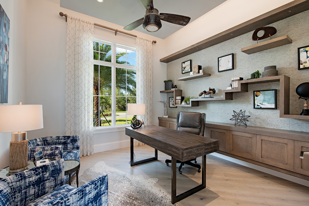 Inspiration for a coastal home office in Miami.