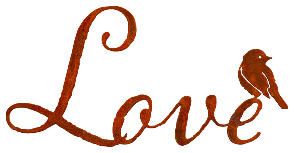 Love Wall Art Metal Art Contemporary Metal Wall Art by Rustybirds