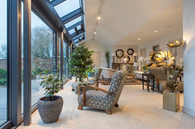 York Barn Conversion amerikansk-craftsman-vardagsrum
