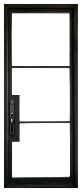 Vision Steel 39"x81" Wrought Iron Door, 6" Jamb, Matte Black, Left Hand