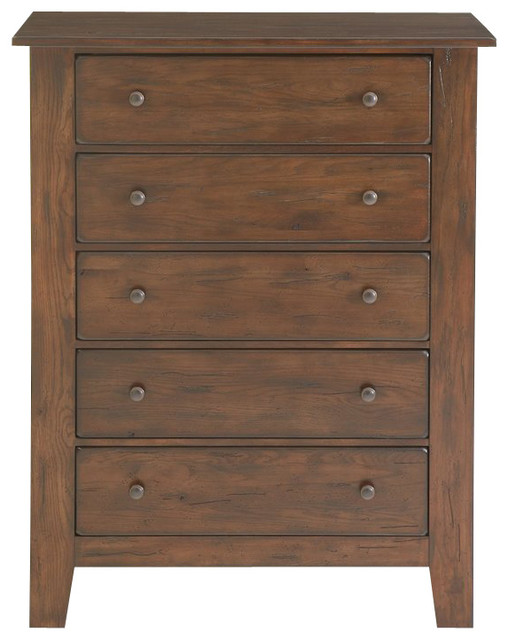 Broyhill Attic Heirlooms Oak Stain 5 Drawer Chest-Natural Oak Stain