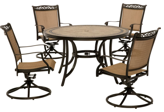 Fontana 5 Piece Outdoor Dining Set 4, Patio Table And 4 Chairs