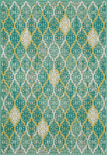 Mohawk Home Stamped Ikat Tandoori Outdoor Area Rug, 4'x5' 6 ...