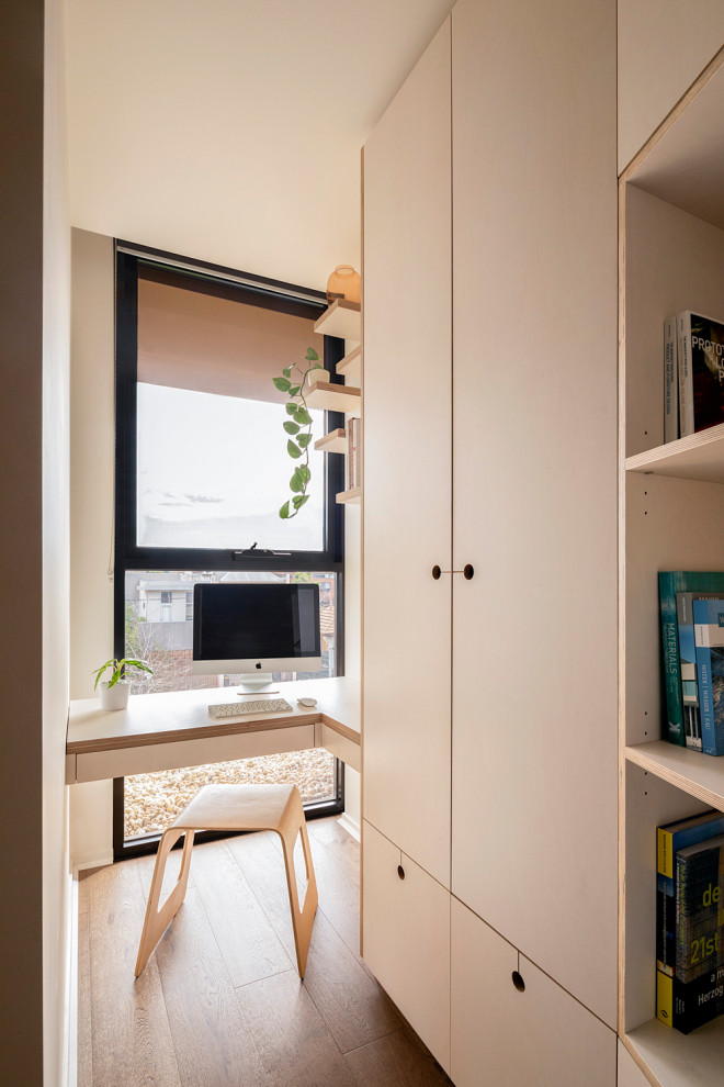 This is an example of a scandinavian home office in Melbourne.