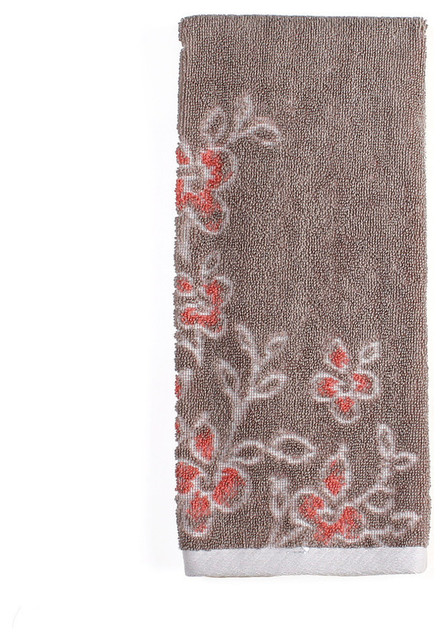 Saturday Knight Coralgarden Floral Hand Towel , Taupe