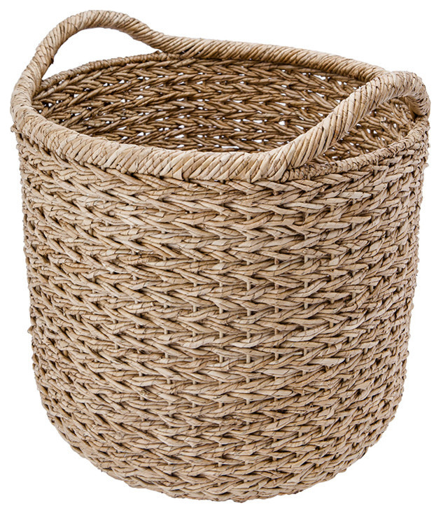 Extra Large Handwoven Decorative Storage Basket, Twisted Sea Grass