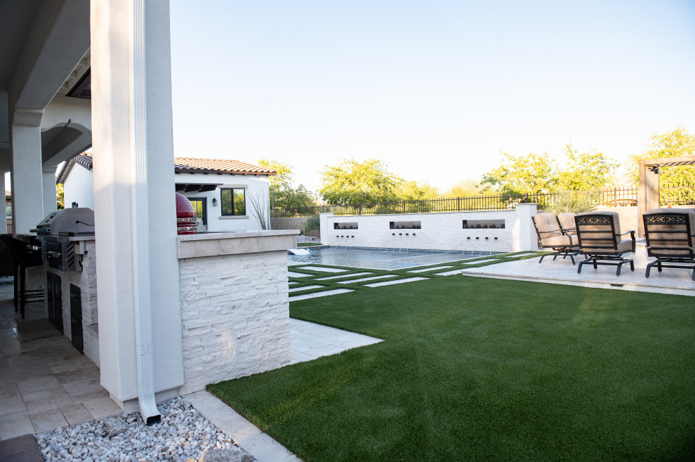 Fountain Hills AZ Contemporary pool, hardscape and landscape