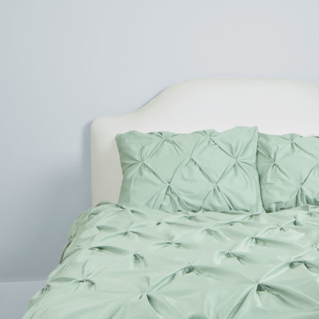  400 Thread Count Pintuck Duvet Cover, The Valencia Seafoam Green