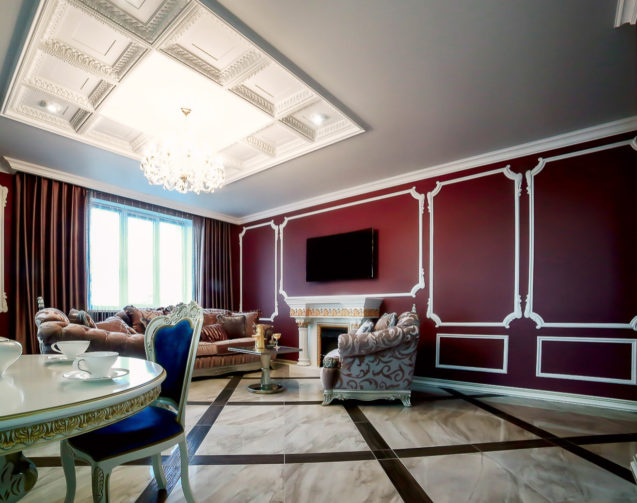 Классический интерьер трехкомнатной квартиры