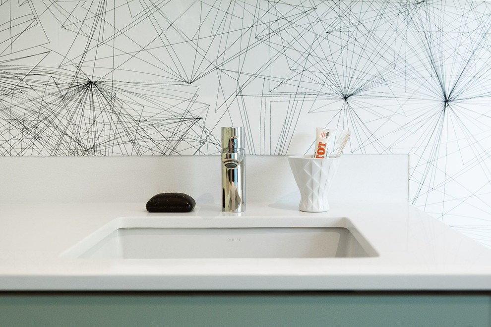 Trendy home design photo in New York