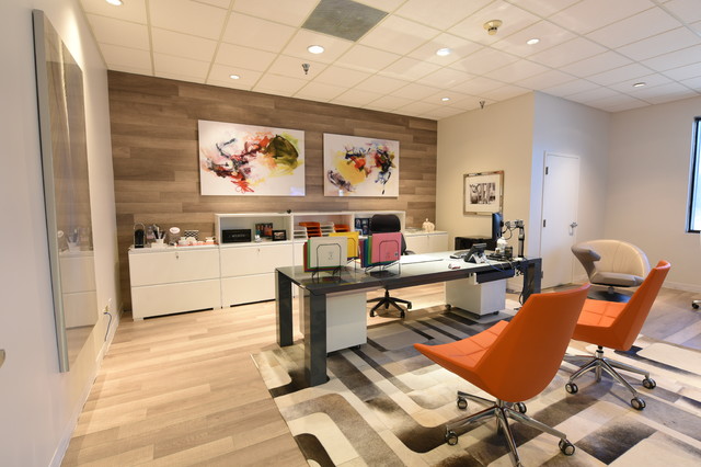 Modern Home Office Dallas BEFORE + AFTER: Cantoni Founder & CEO Michael Wilkov's Modern Office Makeover modern-home