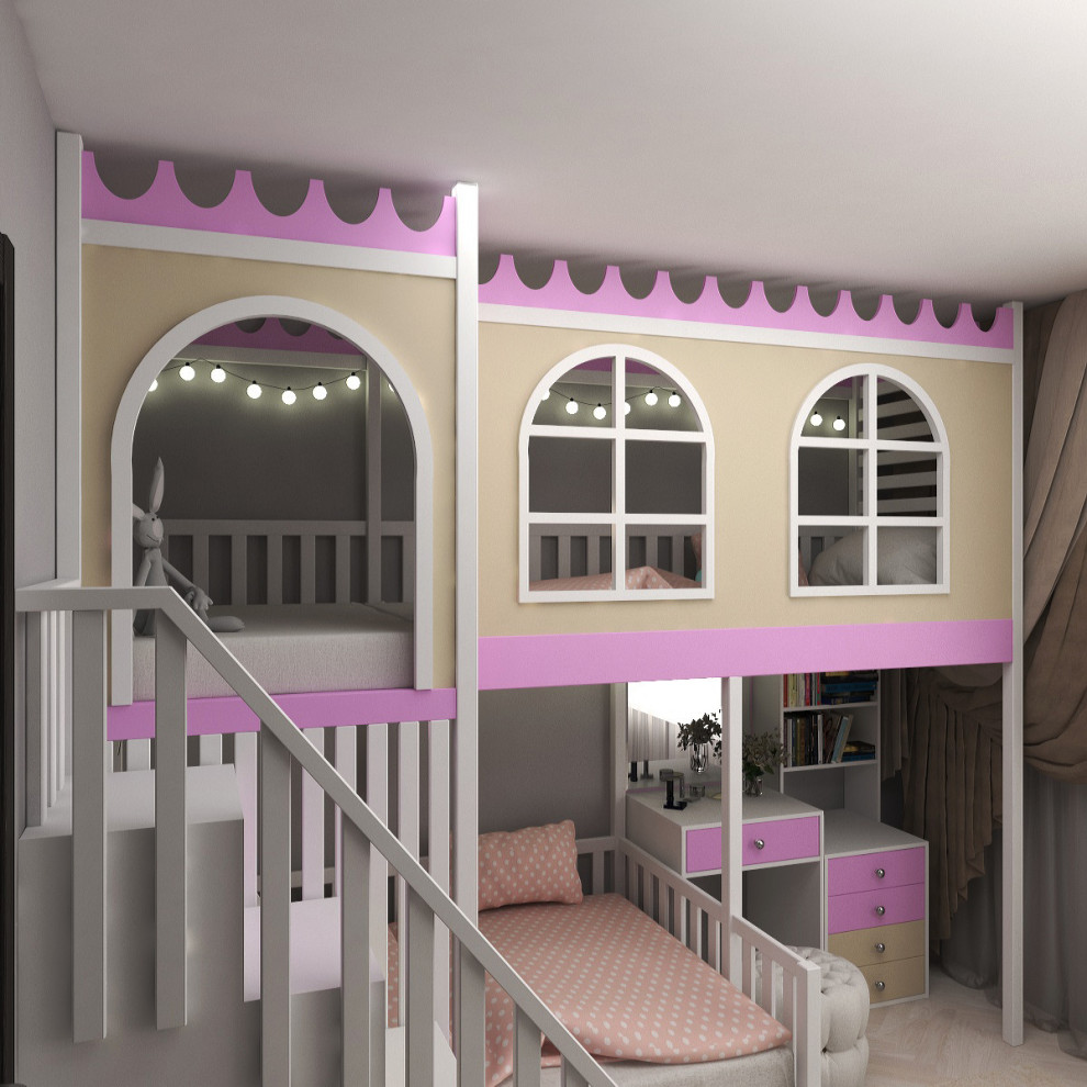 Кровать-домик в скандинавском стиле для детской спальни
